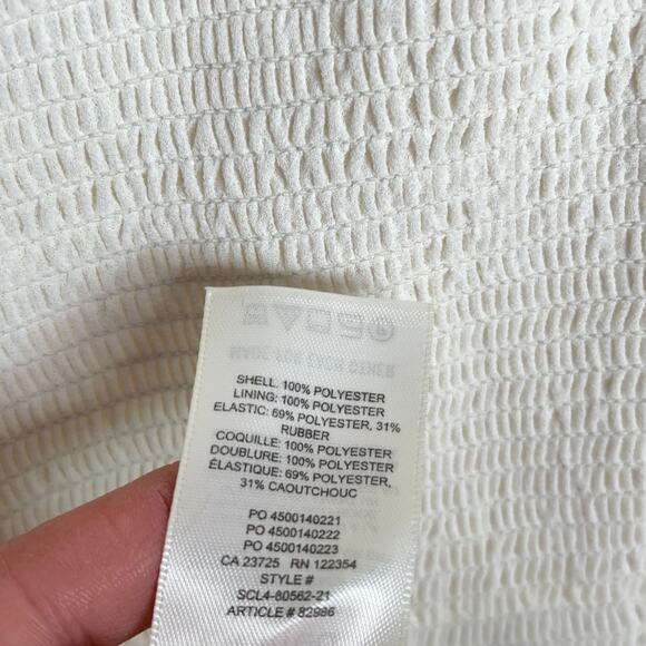 WILFRED x ARITZIA Tempest Chiffon Smocked Mini Dress Ivory White {XX20} - Picture 6 of 6